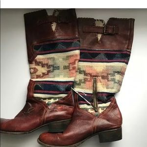 Freebird Oxote Quixote Blanket Leather Boots FLAWS